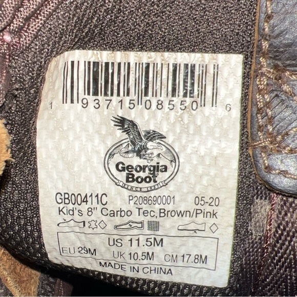 Georgia Boot Kids Carbo-Tec LT zipper bootKid’s Size 11.5 - Picture 11 of 11